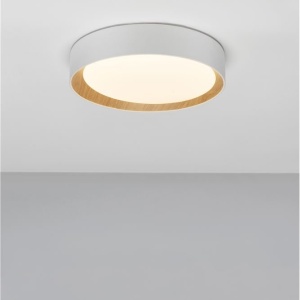 Plafoniera LED dimabila design modern STAKE alb/lemn 35cm 137448 universul-luminii.ro