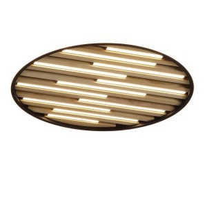 Plafoniera LED metal negru cu lemn Equalise