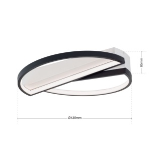 Plafoniera LED moderna design circular OLGA negru/alb - Img 7
