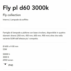 Plafoniera LED moderna Fly pl d60 3000k negru 242508 universul-luminii.ro