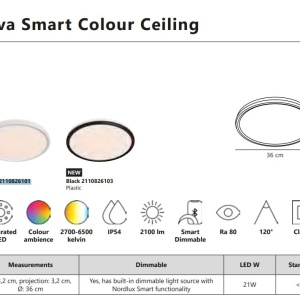 Plafoniera LED RGB CCT, IP54 Liva Smart alb, 36cm 133198 universul-luminii.ro