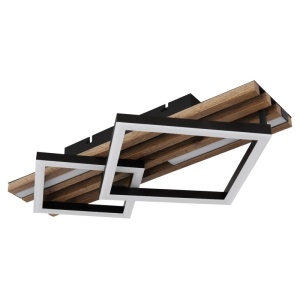 Plafoniera LED riflaj MDF cu efect de lemn OBRIEN 249638 universul-luminii.ro