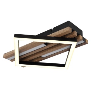 Plafoniera LED riflaj MDF cu efect de lemn OBRIEN 249648 universul-luminii.ro