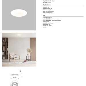 Plafoniera LED SLIM CCT 16W, 25CM - Img 6