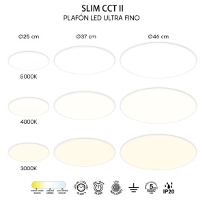 Plafoniera LED SLIM CCT II 24W, 37CM CCT 3000-4000-6500K - Img 6
