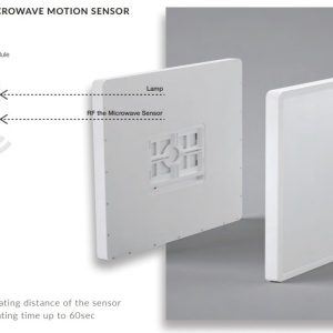 Plafoniera LED slim cu senzor de miscare si protectie IP40 PANKA SQ 30 CCT alb 214378 universul-luminii.ro