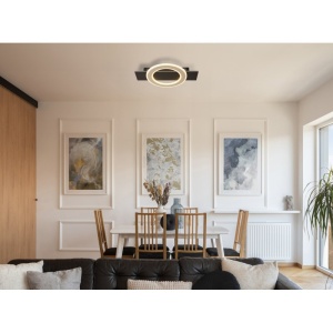 Plafoniera LED slim MDF maro JAYDEN 250468 universul-luminii.ro