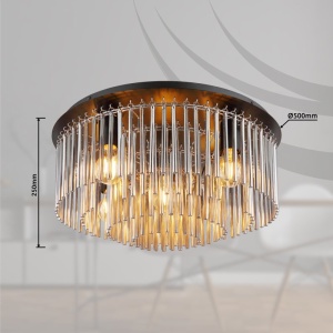 Plafoniera moderna GORLEY negru/ fumuriu 235688 universul-luminii.ro