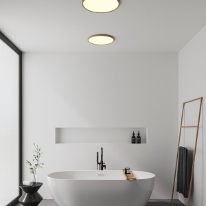 Plafoniera slim pentru baie IP54 LED dimabil 2700K Oja 42 Wood Foil 134048 universul-luminii.ro