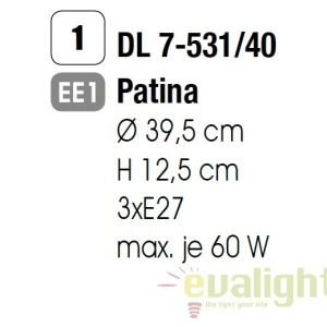 Plafoniera stil clasic diam.40cm Aida DL 7-531/40 Patina OR 57438 universul-luminii.ro