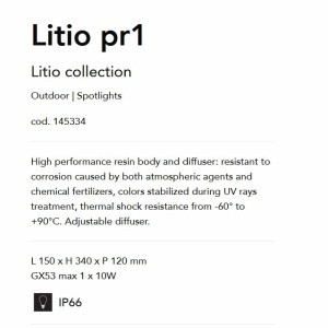 Proiector exterior cu tarus IP66 Litio pr1 GRIGIO 82568 universul-luminii.ro
