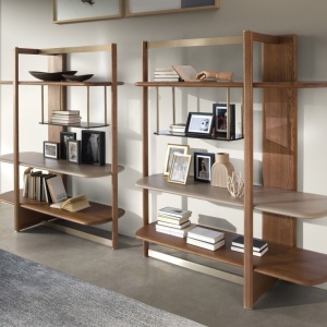 Raft dreapta modern din lemn furniruit Walnut - Img 5