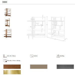 Raft stanga modern din lemn furniruit Walnut - Img 8