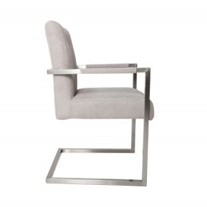 Scaun cu brate design retro Big Aston microfibra gri piatra - Img 5