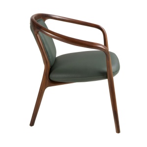 Scaun cu brate LUX design italian, Piele Sintetica Verde Inchis - Img 3