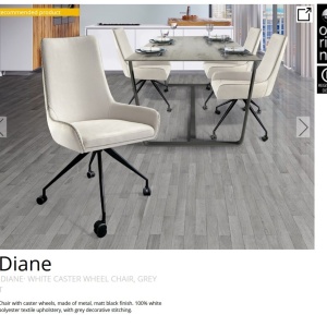 Scaun cu roti design elegant Diane - Img 10