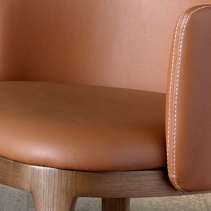 Scaun de bar design LUX, Nuc, Piele sintetica, Brown - Img 9