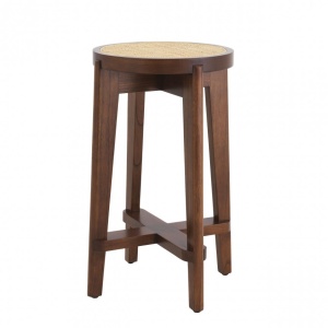 Scaun de bar din lemn finisaj maro design modern Dareau, H-67cm 114181 HZ