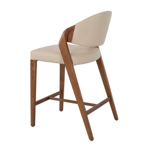 Scaun de bar din lemn si piele sintetica Mink - Img 4