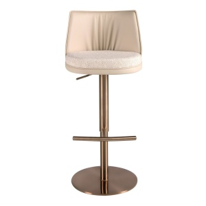 Scaun de bar pivotant cu inaltime reglabila Stool crem - Img 6