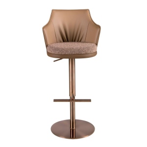 Scaun de bar pivotant cu inaltime reglabila Stool maro - Img 5