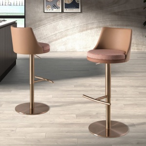Scaun de bar pivotant cu inaltime reglabila Stool maro - Img 7