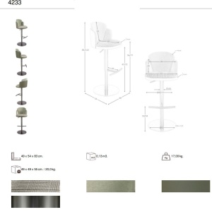 Scaun de bar pivotant cu inaltime reglabila Stool verde inchis - Img 11