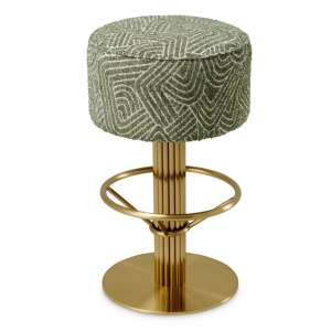 Scaun de bar pivotant design LUX Carleton, camari green - Img 8
