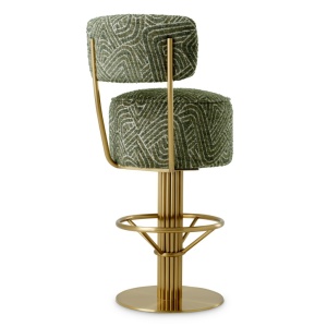 Scaun de bar pivotant design LUX Carleton, camari green - Img 5