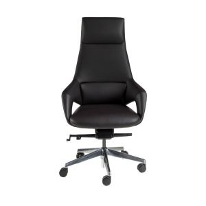 Scaun de birou modern piele sintetica si furnir de nuc Black - Img 3