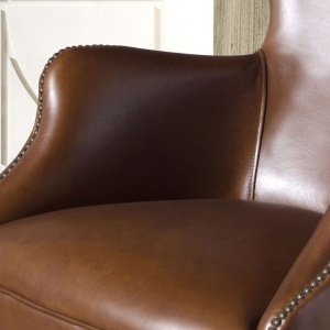 Scaun de birou pivotant design LUX, Piele Naturala, Dark brown - Img 7
