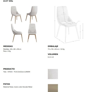 Scaun deosebit design LUX Light grey - Img 9