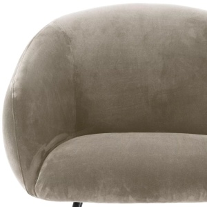 Scaun design LUX Elbury, catifea Savona greige - Img 4
