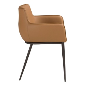 Scaun design LUX, Metal, Piele Sintetica Brown - Img 3
