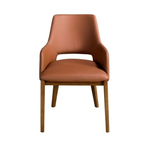 Scaun design LUX, Nuc, Piele sintetica, Brown - Img 3