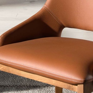 Scaun design LUX, Nuc, Piele sintetica, Brown - Img 9