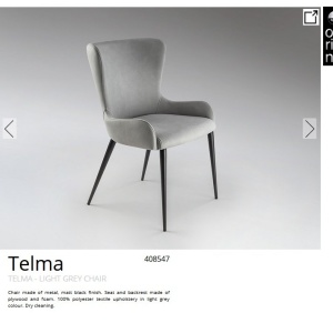 Scaun dining design elegant Telma gri - Img 2