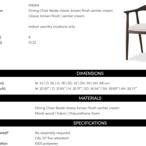 Scaun elegant design LUX Beale maro/ crem - Img 9