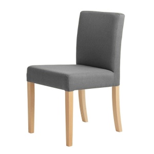 Scaun elegant, tapitat, design vintage scandinav Wilton gri/ natur