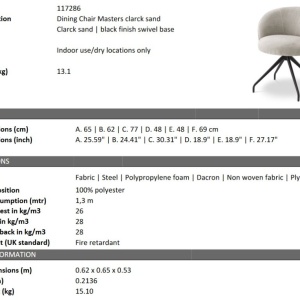 Scaun pivotant design elegant LUX Masters, Clarck sand - Img 6