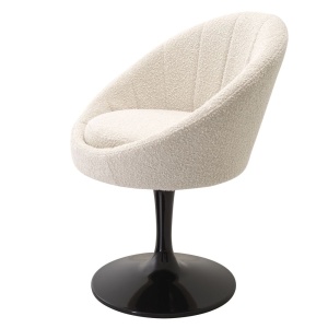 Scaun pivotant design elegant LUX O'Neill, boucle crem 114953 HZ - Img 4