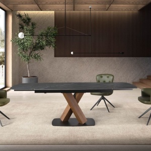 Scaun pivotant design LUX, Piele sintetica, Dark green - Img 9