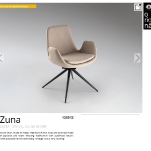 Scaun pivotant dining design elegant Zuna bej - Img 2