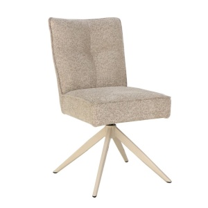 Scaun pivotant metal bej, material chenille taupe LUGANO