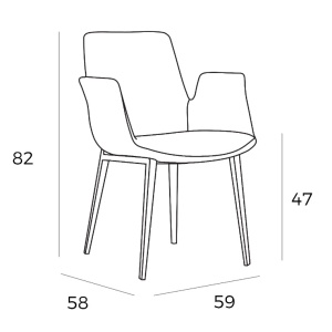Scaun tapitat design italian ARMONY AC-A117 - Img 4