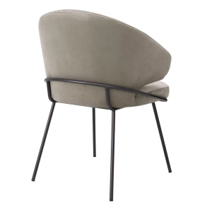 Scaun tapitat design LUX Kinley, catifea savona greige 115875 HZ - Img 3