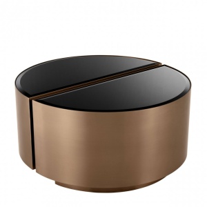 Set 2 masute laterale design elegant LUX Astra, cupru-negru 113933 HZ
