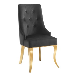 Set 2 scaune Modern Barock, auriu/ catifea neagra
