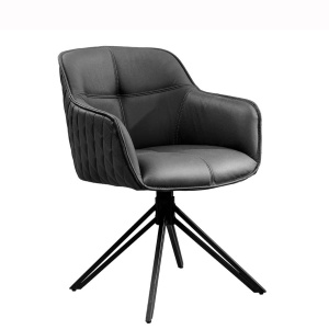 Set 2 scaune Pivotante, Piele Naturala Neagra, Euphoria
