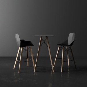 Set 4 scaune de bar de interior design modern premium FAZ CHAIR lemn 54301 - Img 6